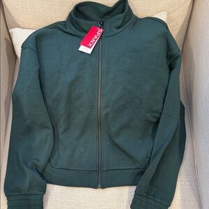 SPANX Air Essentials Full-Zip Track Jacket Meridian green